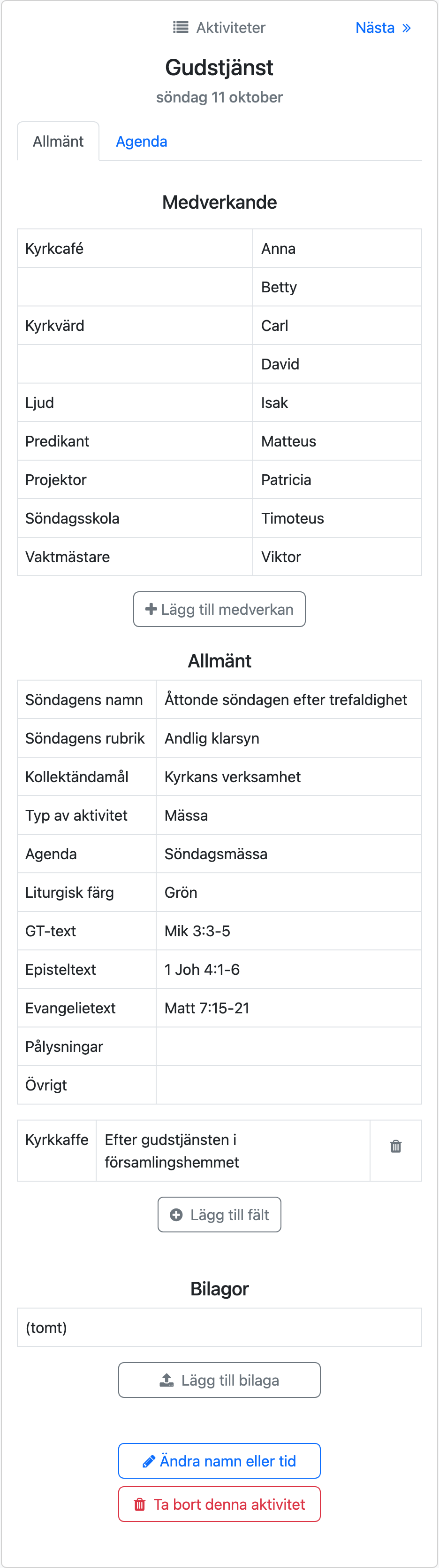 Aktivitetssidan