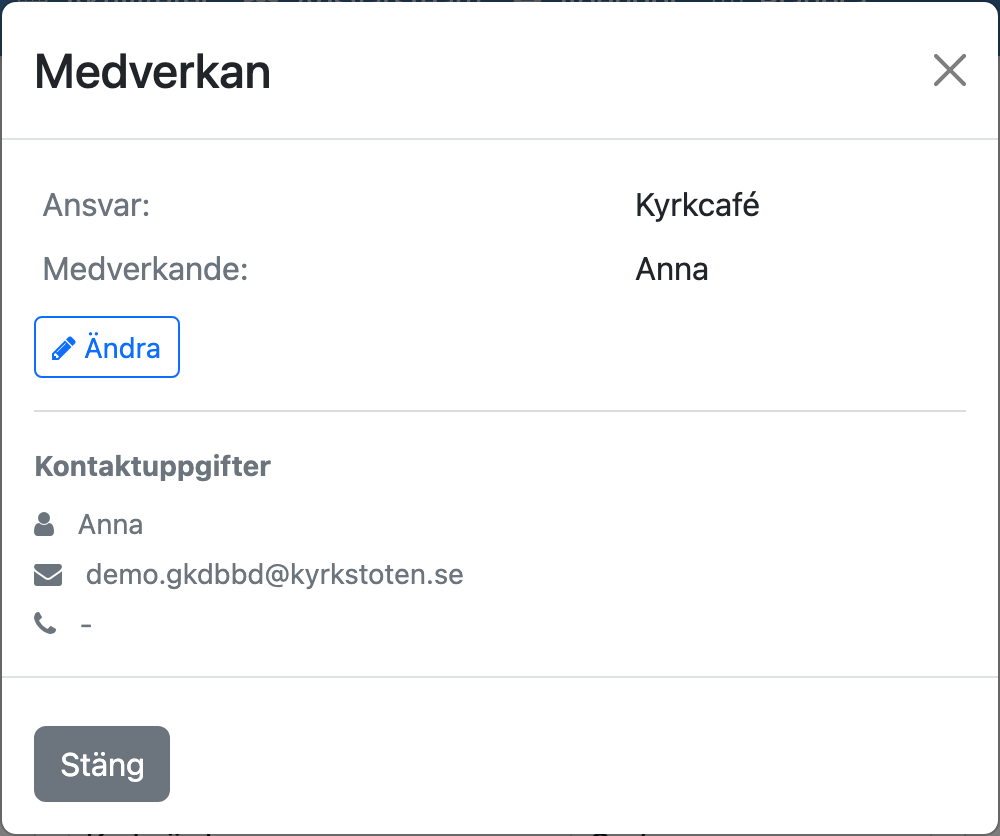 Detaljer om medverkan